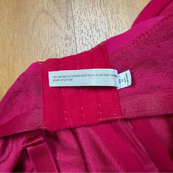 38D Gilligan O’Malley Pink Lace Underwire Bra Floral Mesh Lace Womens - Picture 7 of 9